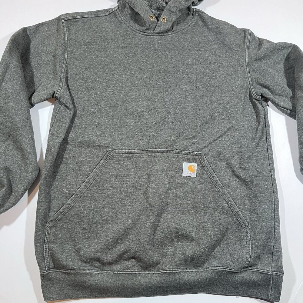 Carhartt Iconic K288 Logo Sweatshirt Loose Fit Gray Hoodie Men's Medium - Picture 4 of 9